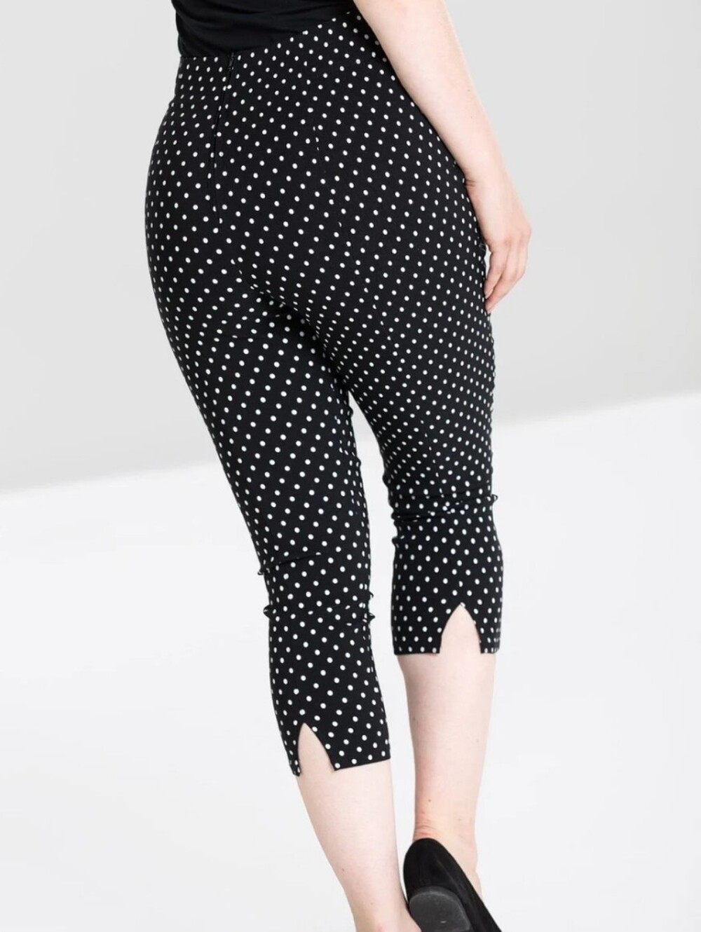 Hell Bunny Kay Polka Dit Retro Capri High Waisted Pants